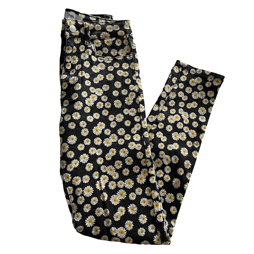 NWOT ADIKA daisy print black high rise jeans size XS new without tags